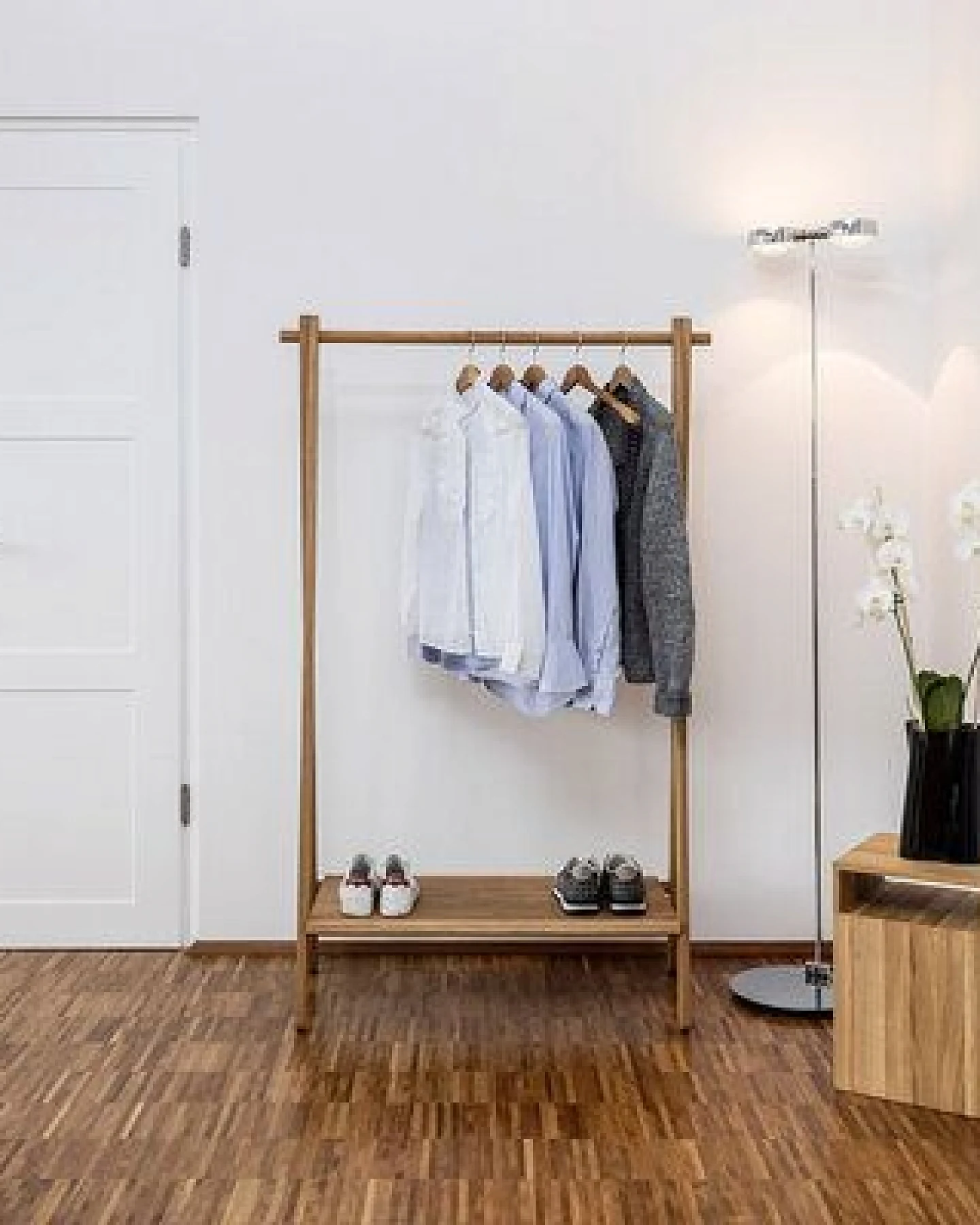 kleiderleiter_de Garderobe, Kleiderständer LINUS aus Eiche – Ansicht 3
