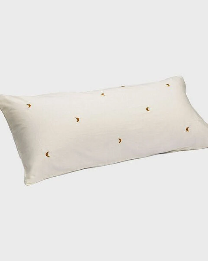 Kissenbezug Warm White/Ochre Moon "Yumeko aus Baumwollsatin