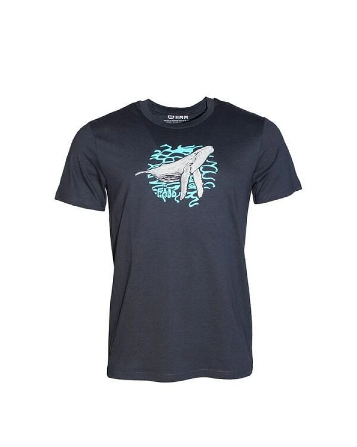 Herren T-Shirt Rundhals aus Bio-Baumwolle "Triptic Wal" Grau von Fädd