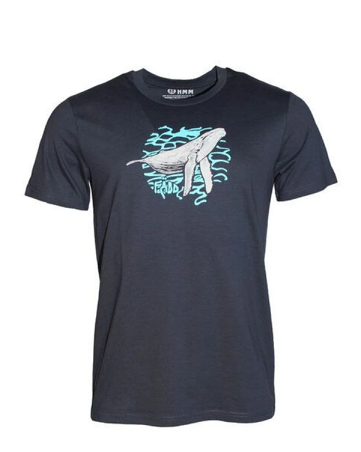 Herren T-Shirt Rundhals aus Bio-Baumwolle "Triptic Wal" Grau von Fädd
