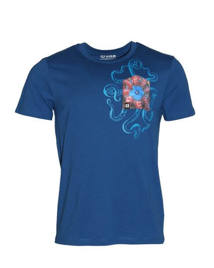 FÄDD Herren T-Shirt Rundhals aus Bio-Baumwolle "Oktompass BT" Blau