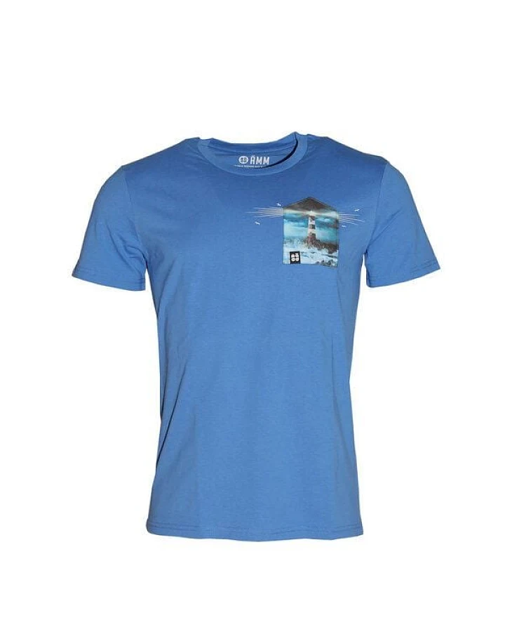 FÄDD Herren T-Shirt Rundhals aus Bio-Baumwolle "Teuchtlurm BT" Blau