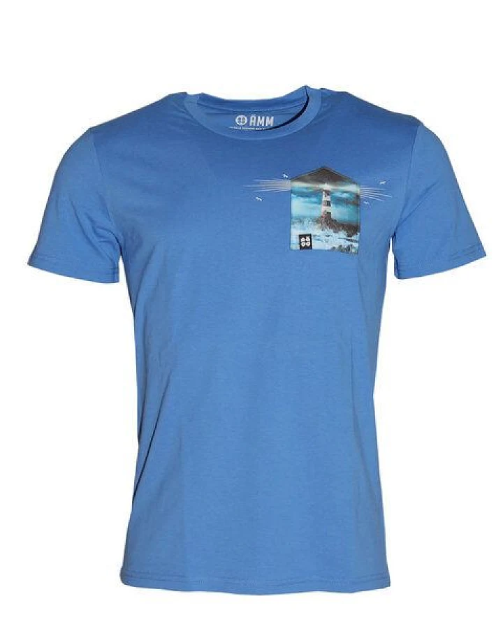 FÄDD Herren T-Shirt Rundhals aus Bio-Baumwolle "Teuchtlurm BT" Blau