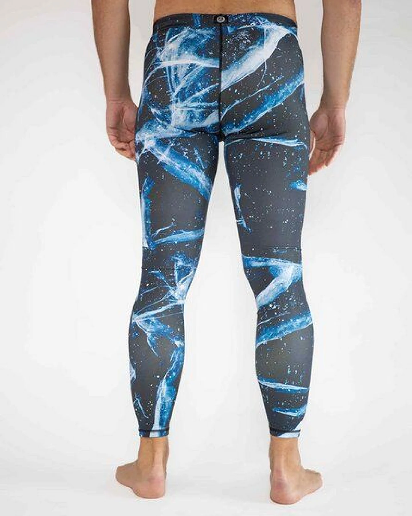 Arctic Flamingo Bunte Lauf Tights Herren aus ECONYL® regeneriertem Nylon – Ansicht 4