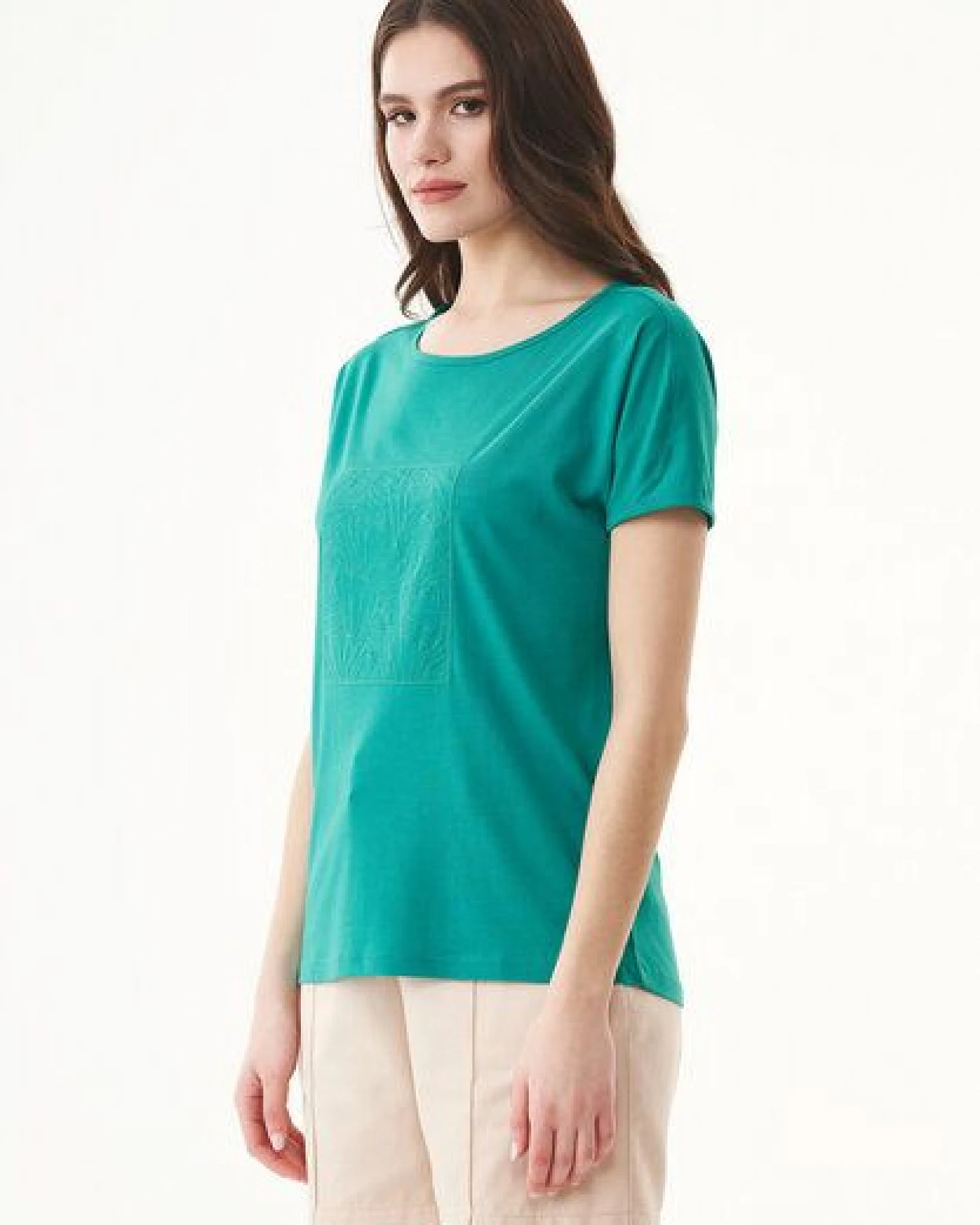 ORGANICATION T-Shirt aus TENCEL Modal und Bio-Baumwolle mit Stickerei – Ansicht 3
