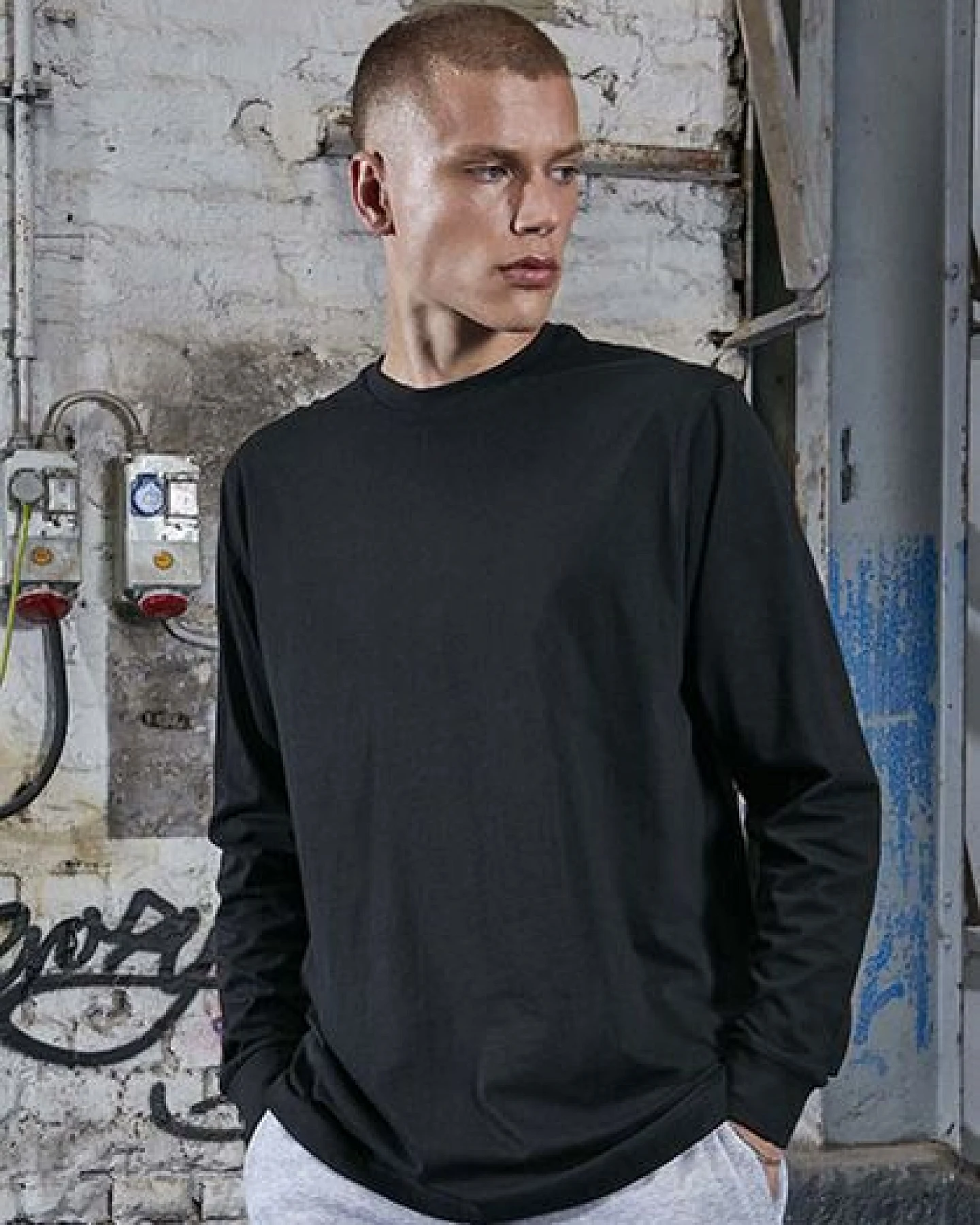 Build Your Brand Unisex Damen Herren Long Sweater Pullover langes Sweatshirt – Ansicht 2