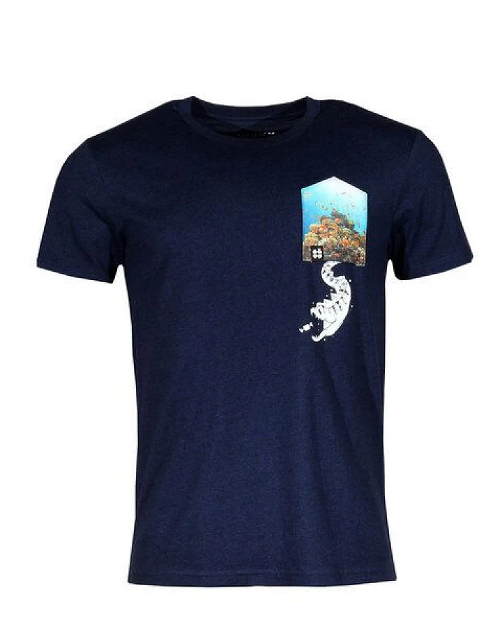 FÄDD Herren T-Shirt Rundhals aus Bio-Baumwolle "Frässfläsch BT" Schwarzblau