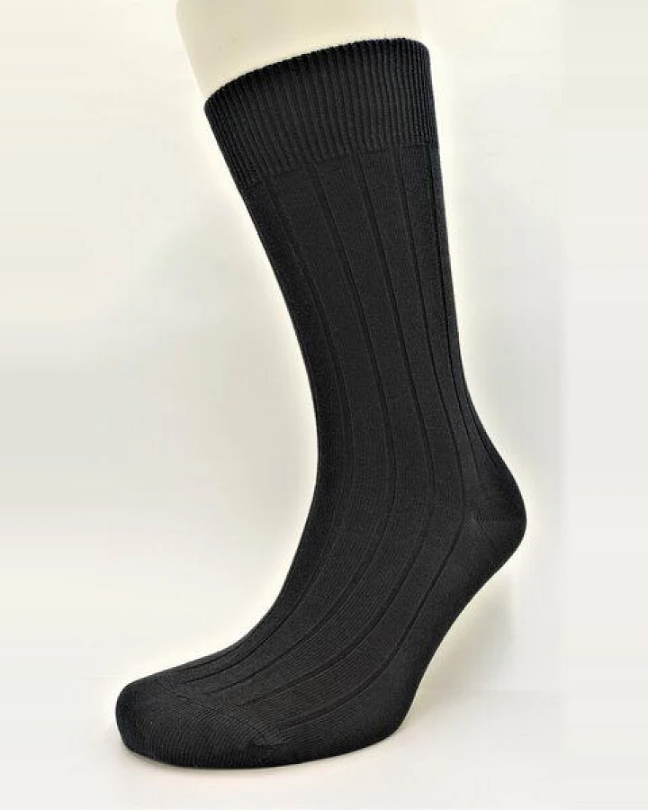BLS Organic 4er Pack GOTS zertifiziert 98 % Bio-Baumwolle Rippe gemustert Herren Socken