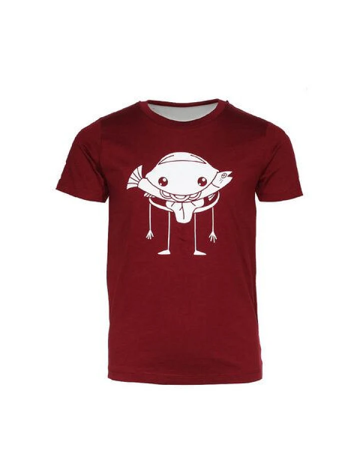 FÄDD Kinder T-Shirt Rundhals aus Bio-Baumwolle "Fischbrötchenboy" Rot