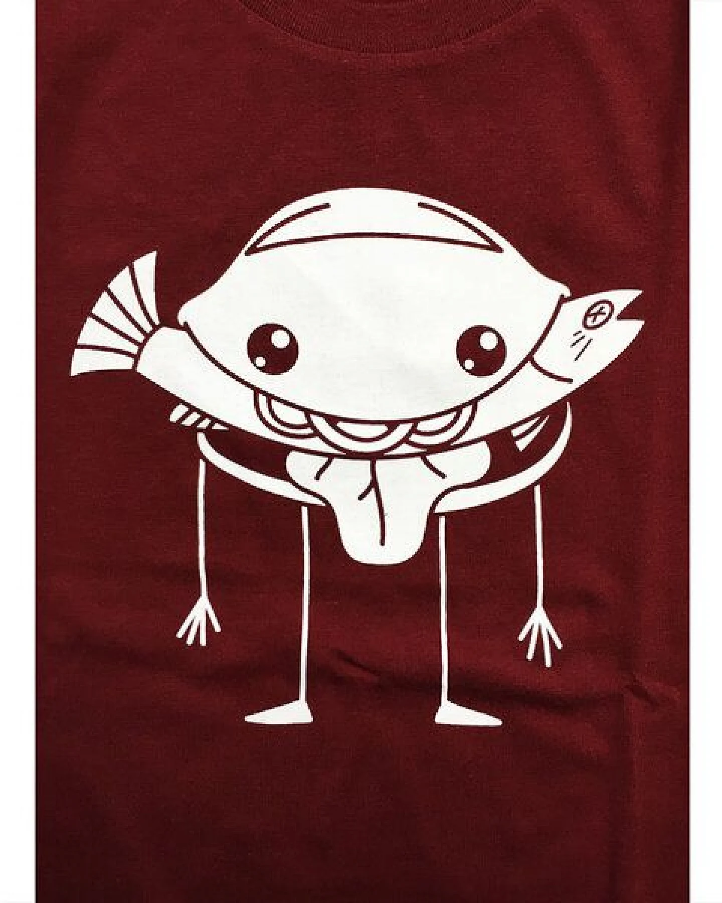 FÄDD Kinder T-Shirt Rundhals aus Bio-Baumwolle "Fischbrötchenboy" Rot – Ansicht 2