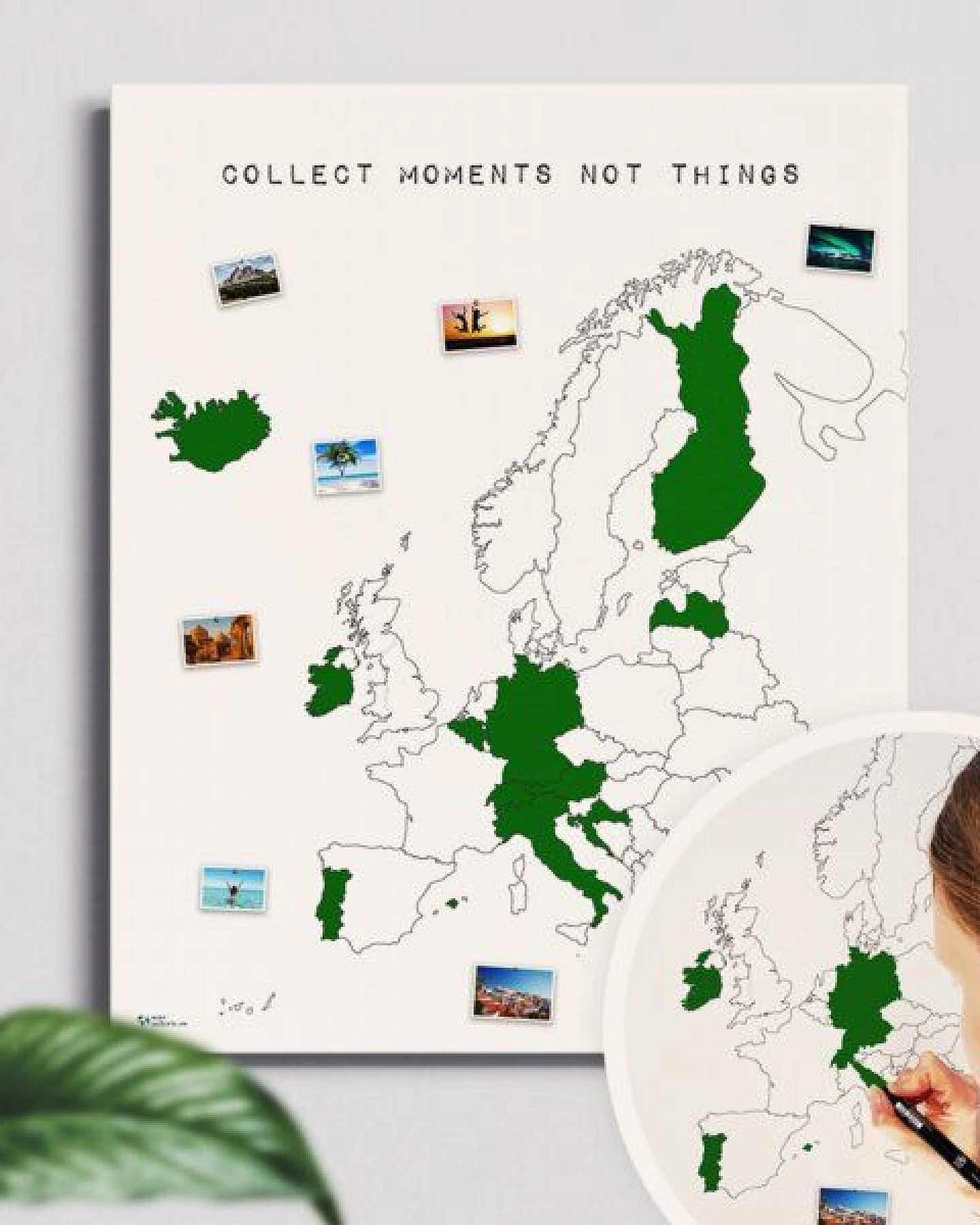 meine-weltkarte Die SCRATCH MAP Alternative als EUROPAKARTE! Nachhaltig, ultralanglebig, made in Germany - "Collect moments not things" - Europakarte Reiserinnerung, zum rubbeln ist out … – Ansicht 2