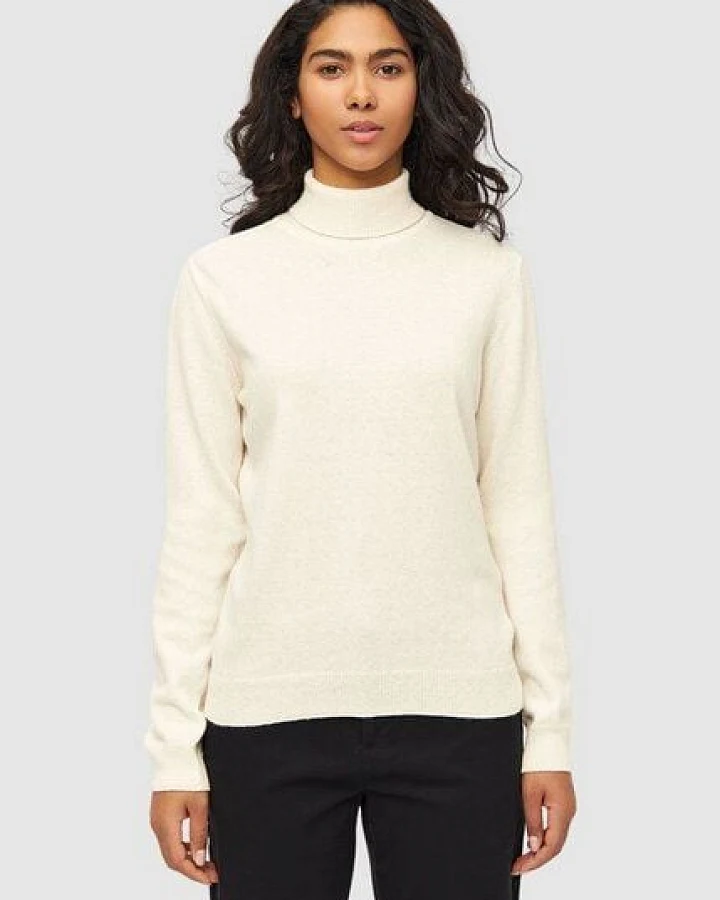 KnowledgeCotton Apparel Lambswool Roll Neck