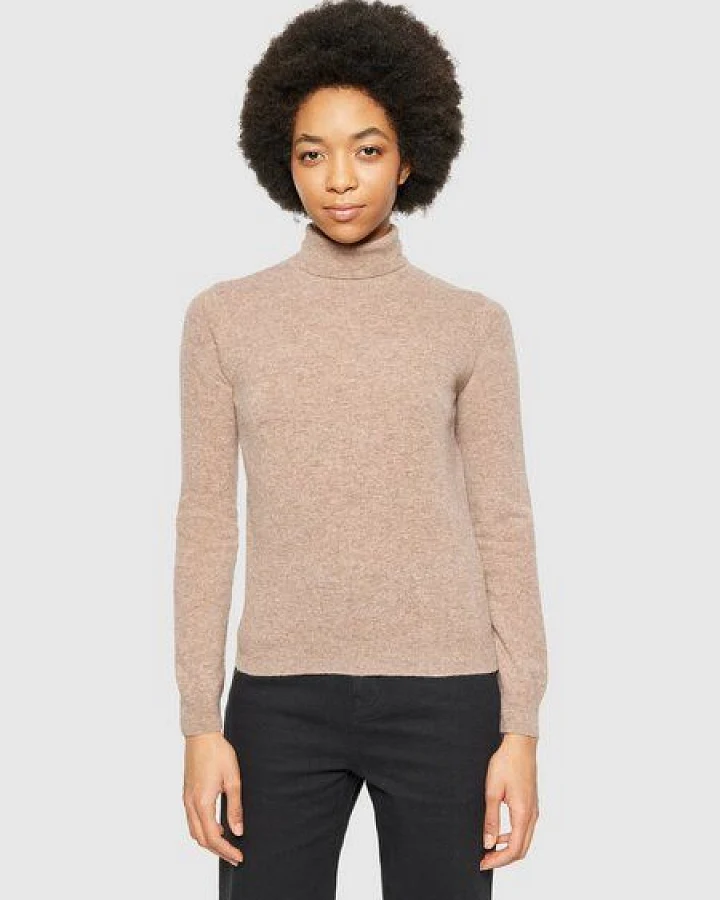 KnowledgeCotton Apparel Lambswool Roll Neck