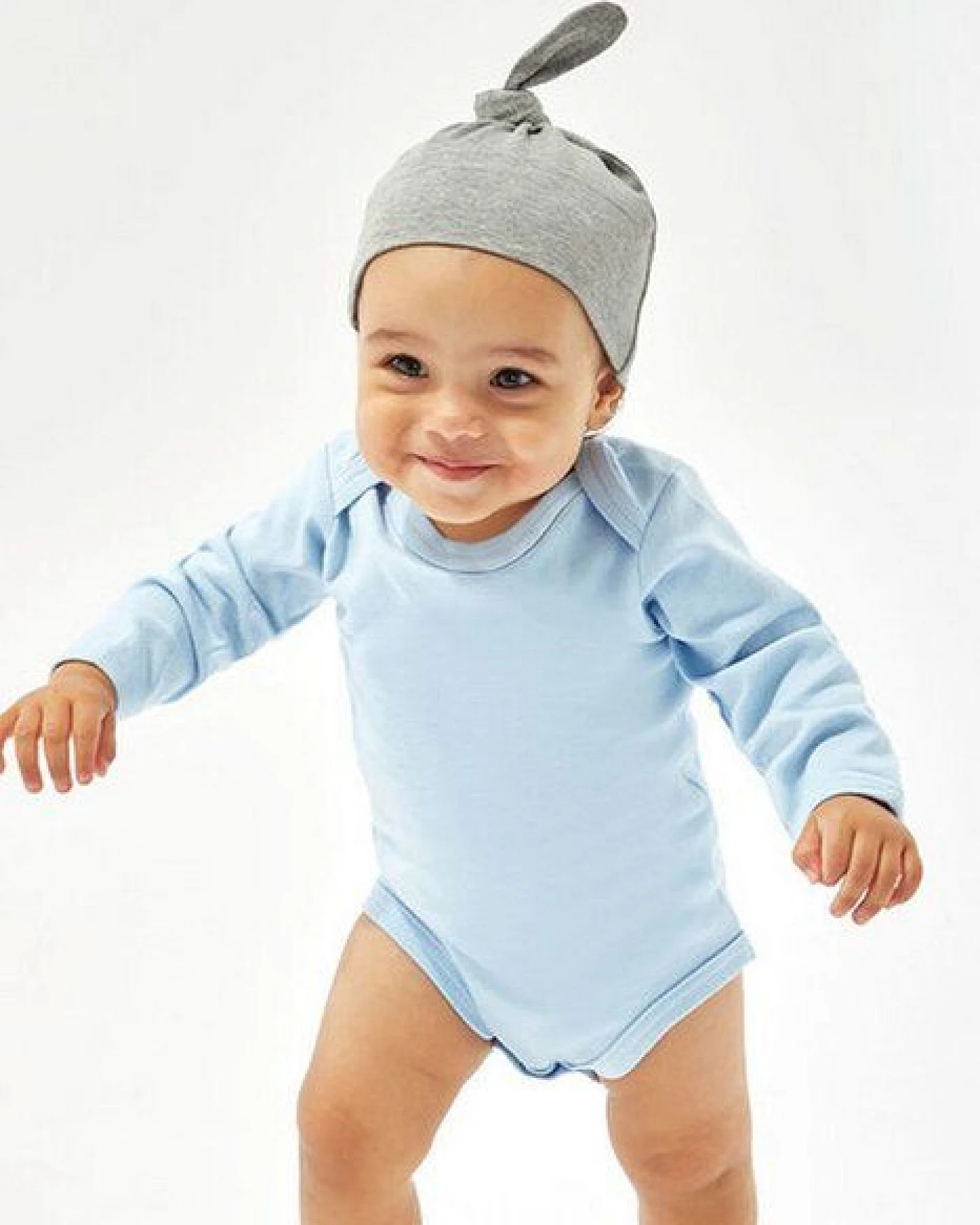 Babybugz Baby Mütze mit einem Knoten Vegan Bio Baumwolle – Ansicht 2