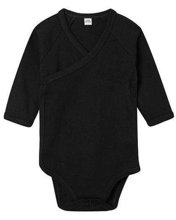 Babybugz Baby Kimono Wickelbody Strampler 3/4 Arm Vegan