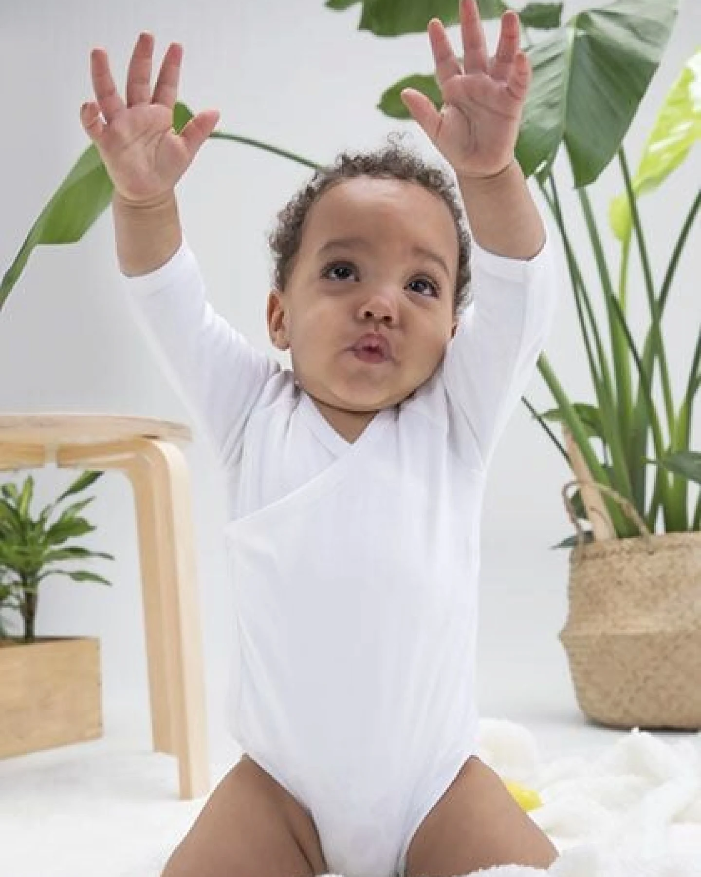 Babybugz Baby Kimono Wickelbody Strampler 3/4 Arm Vegan – Ansicht 2