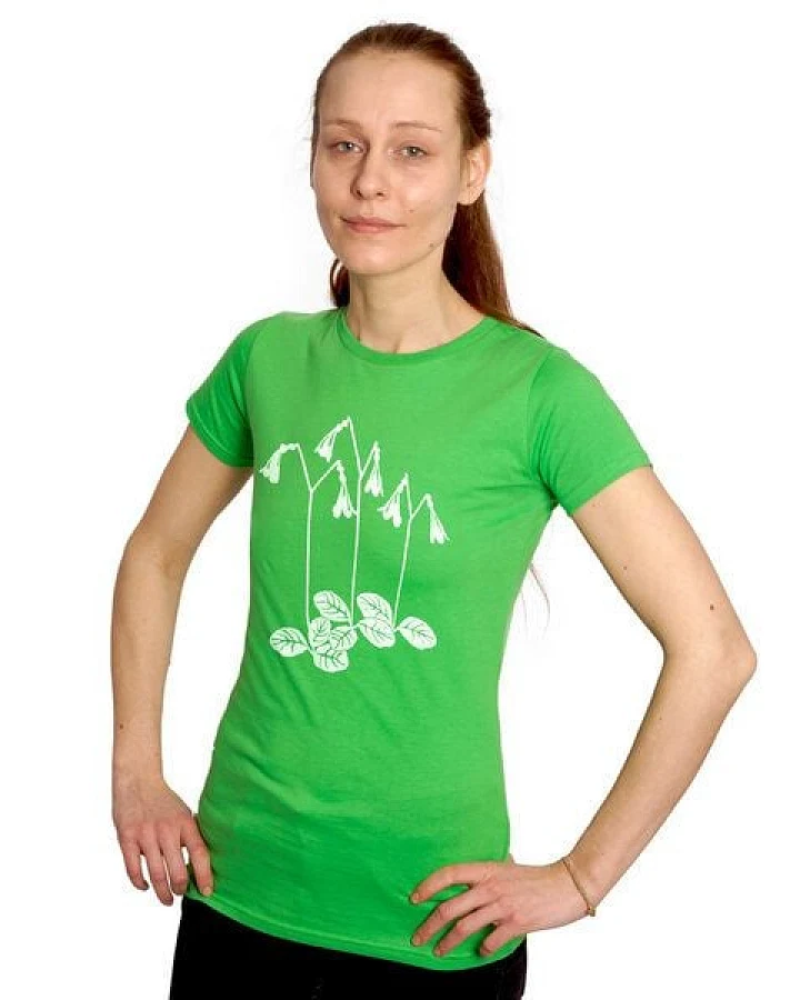 HANDGEDRUCKT "Moosglöckchen" Frauen-T-SHIRT von Earth Positiv