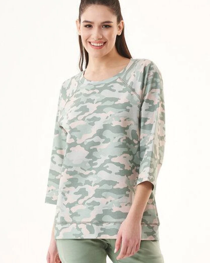 ORGANICATION Sweatshirt aus Bio-Baumwolle mit Camouflage-Muster