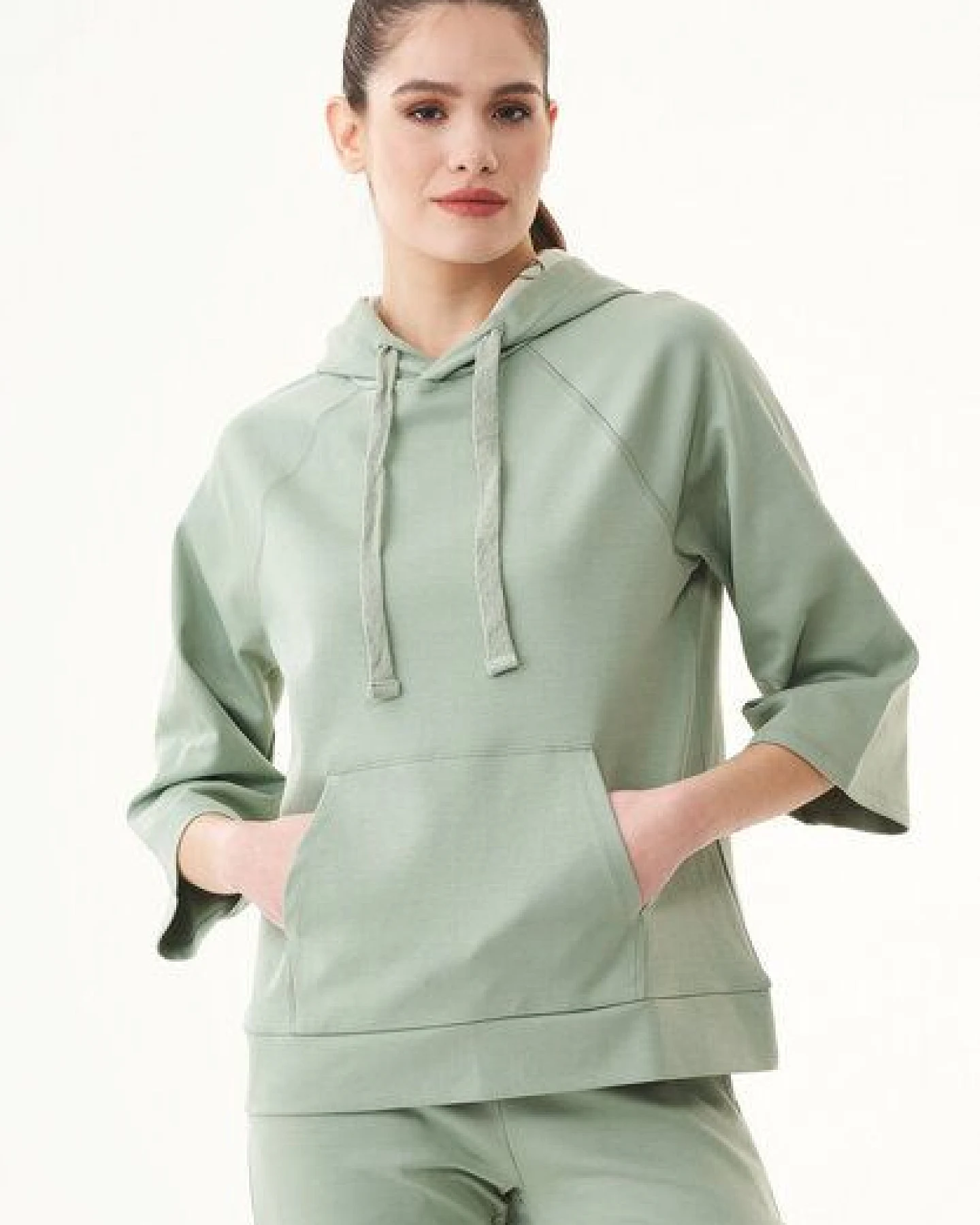 ORGANICATION 3/4 Arm Kapuzenpullover aus Bio-Baumwolle – Ansicht 3