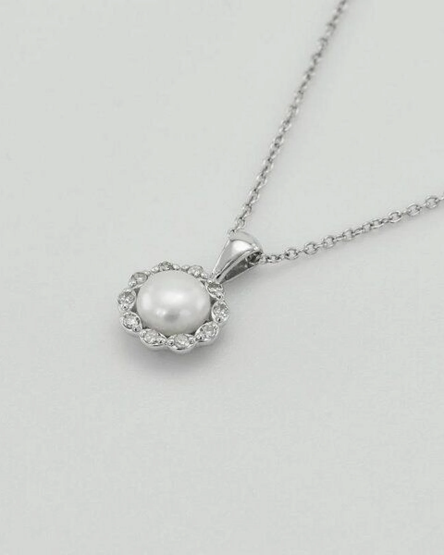 Eppi Goldene Halo-Halskette mit Perle und Diamanten Maviga – Ansicht 3