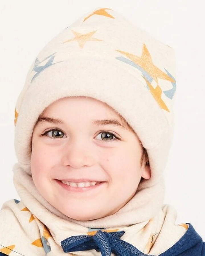 Cheeky Apple Bio-Beanie "Stars|Fleece Nude Meliert"