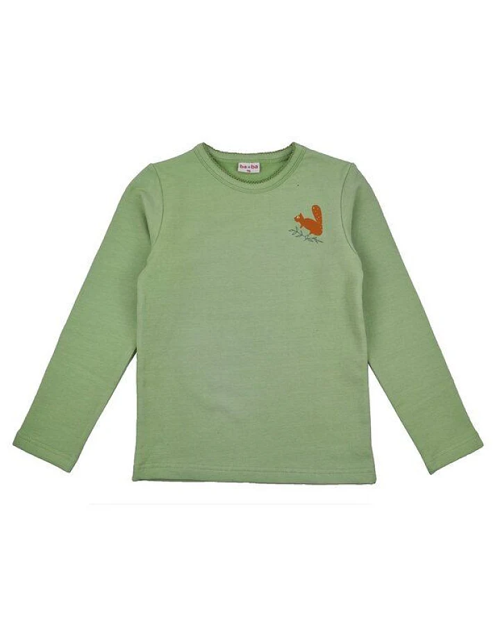 Langarmshirt mit Eichhörnchen von baba Kidswear, kuschelig angerauht
