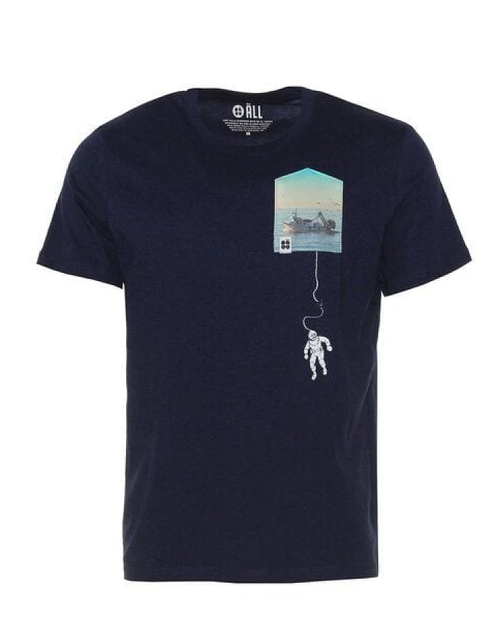 FÄDD Herren T-Shirt Rundhals aus Bio-Baumwolle "Atemlos BT" Blau