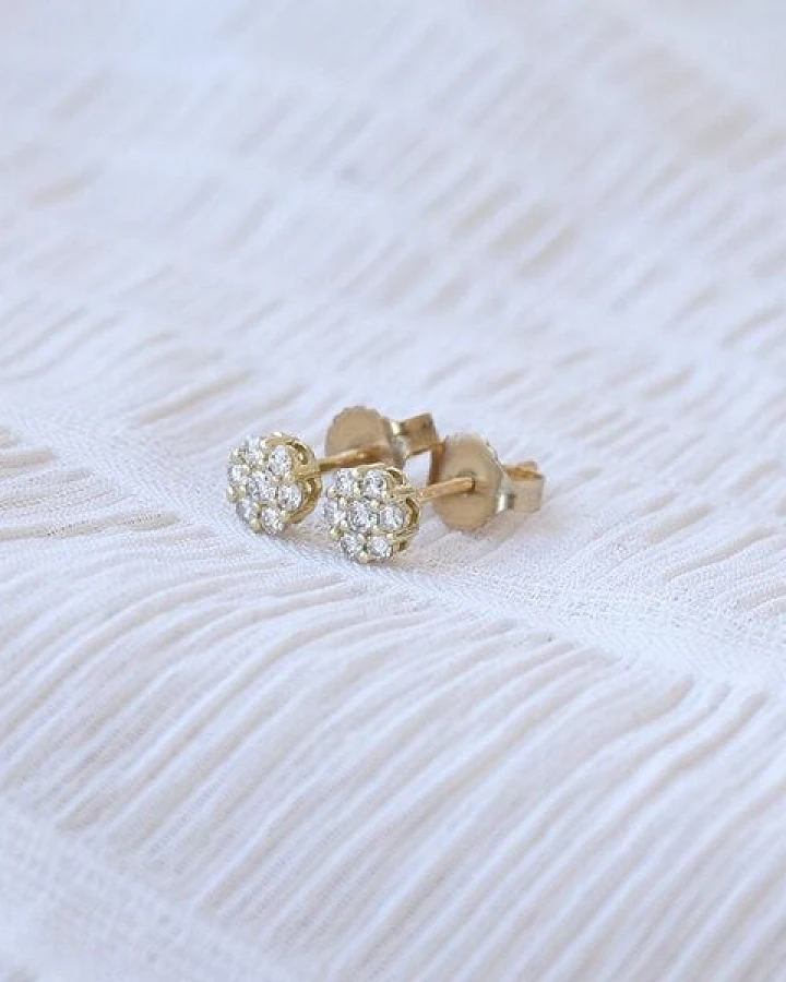 Eppi Silberne Ohrringe mit Lab Grown Diamanten Flowu