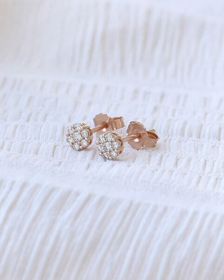 Eppi Silberne Ohrringe mit Lab Grown Diamanten Flowu