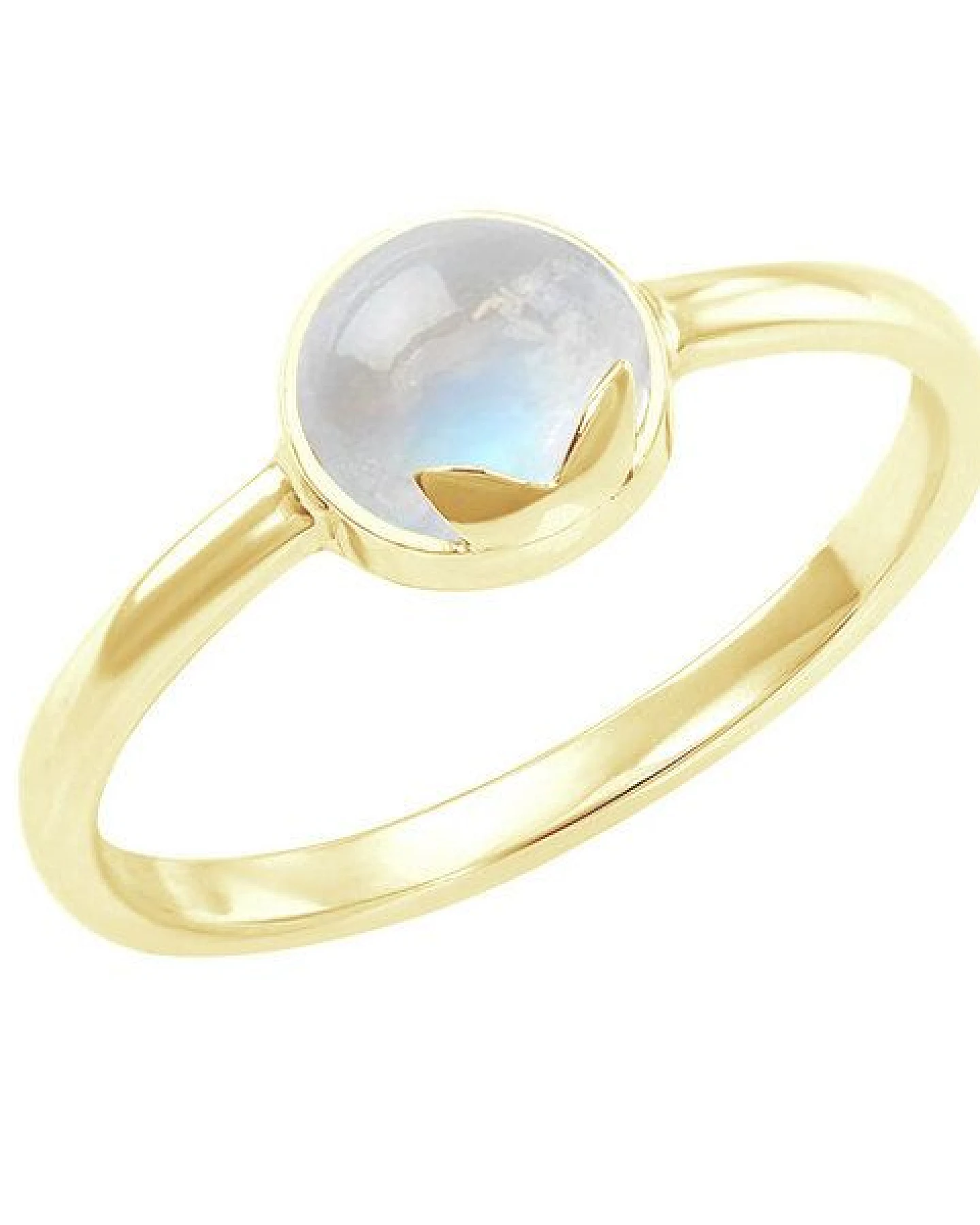 Eppi Goldener Ring mit Cabochon Mondstein Sophia – Ansicht 3