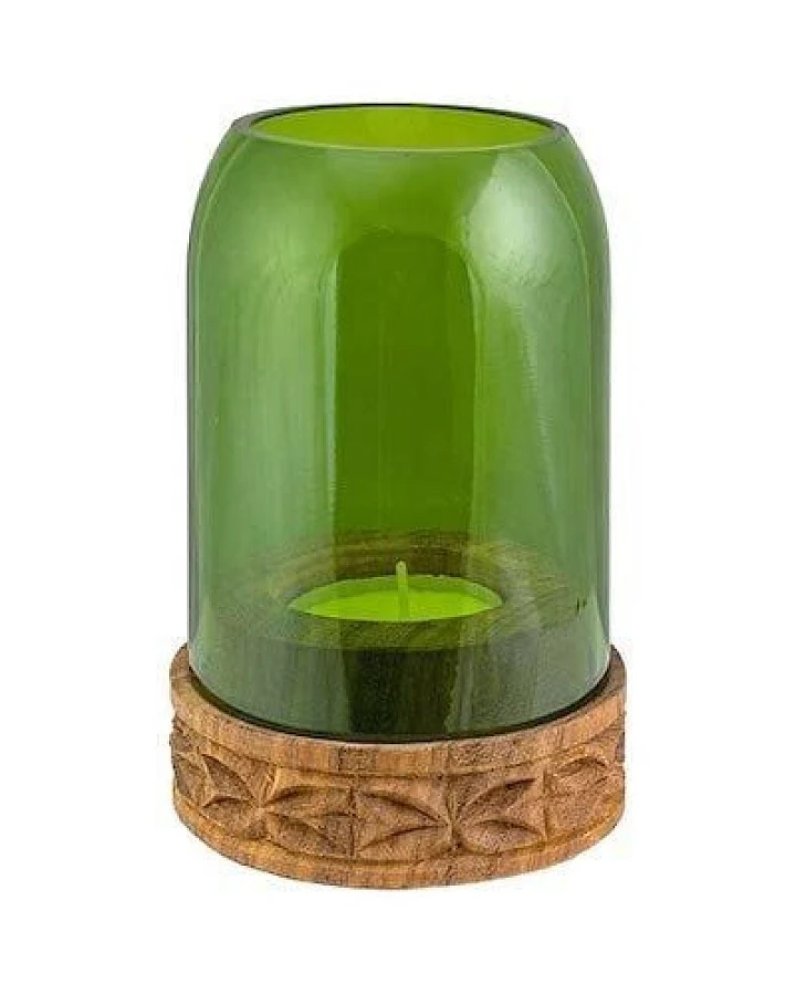 Recycling Windlicht - Mkongo Grün & Klar - Weinflasche - Chako Zanzibar