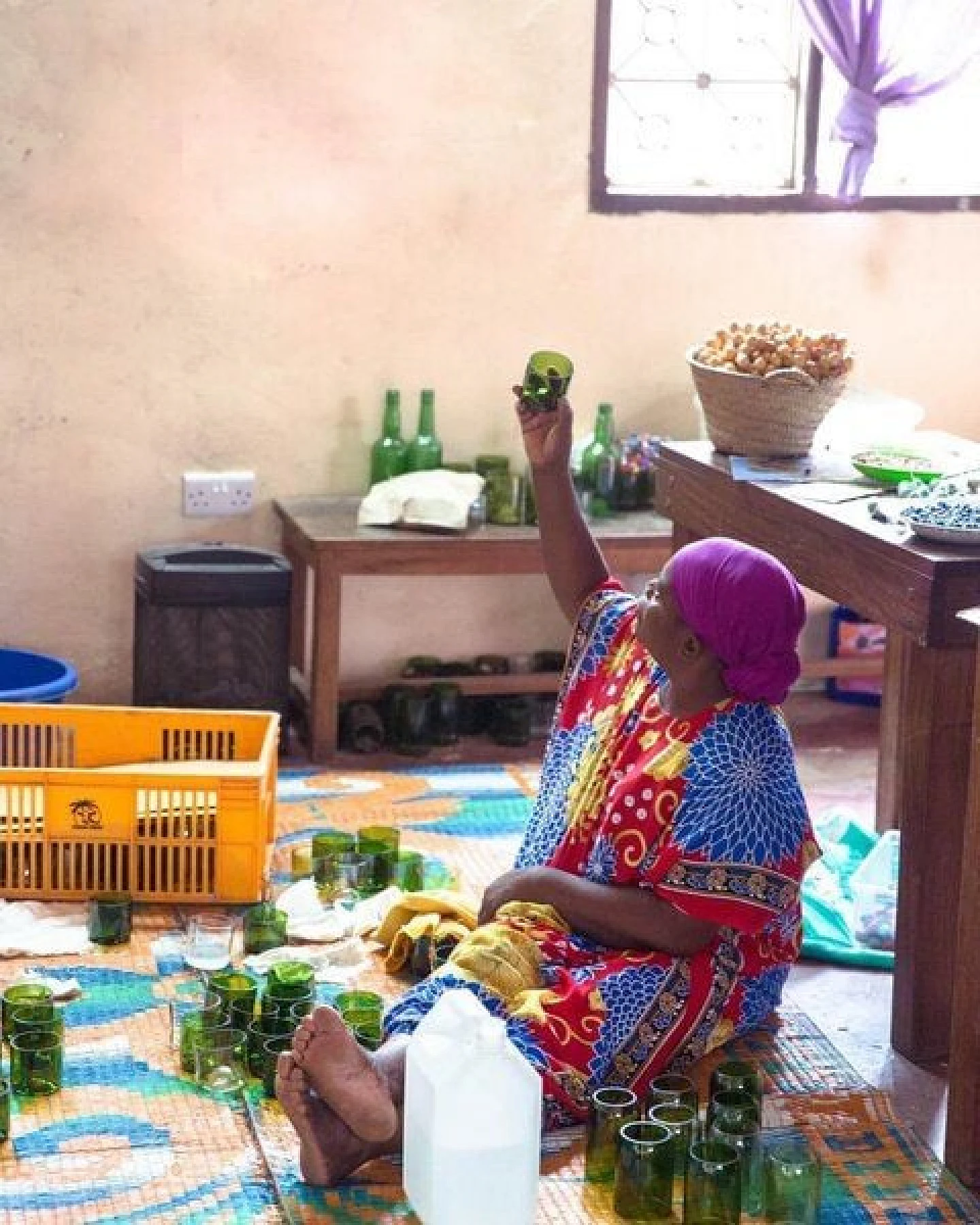Recycling Windlicht - Mkongo Grün & Klar - Weinflasche - Chako Zanzibar – Ansicht 3