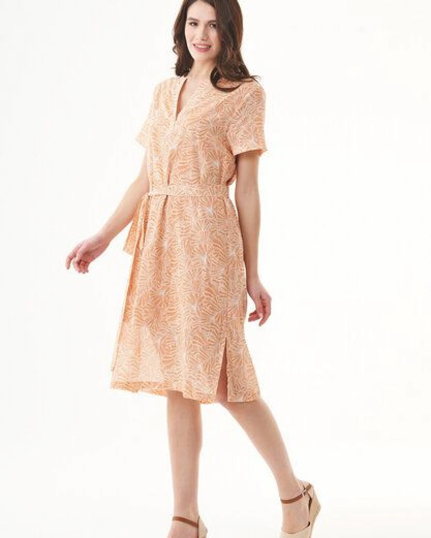 ORGANICATION Kleid aus Bio-Baumwolle mit Allover-Print – Ansicht 2