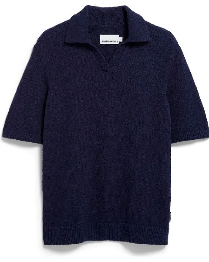 Produktseite: ARMEDANGELS - Boucle Knit - Polo-Shirt Gr S blau