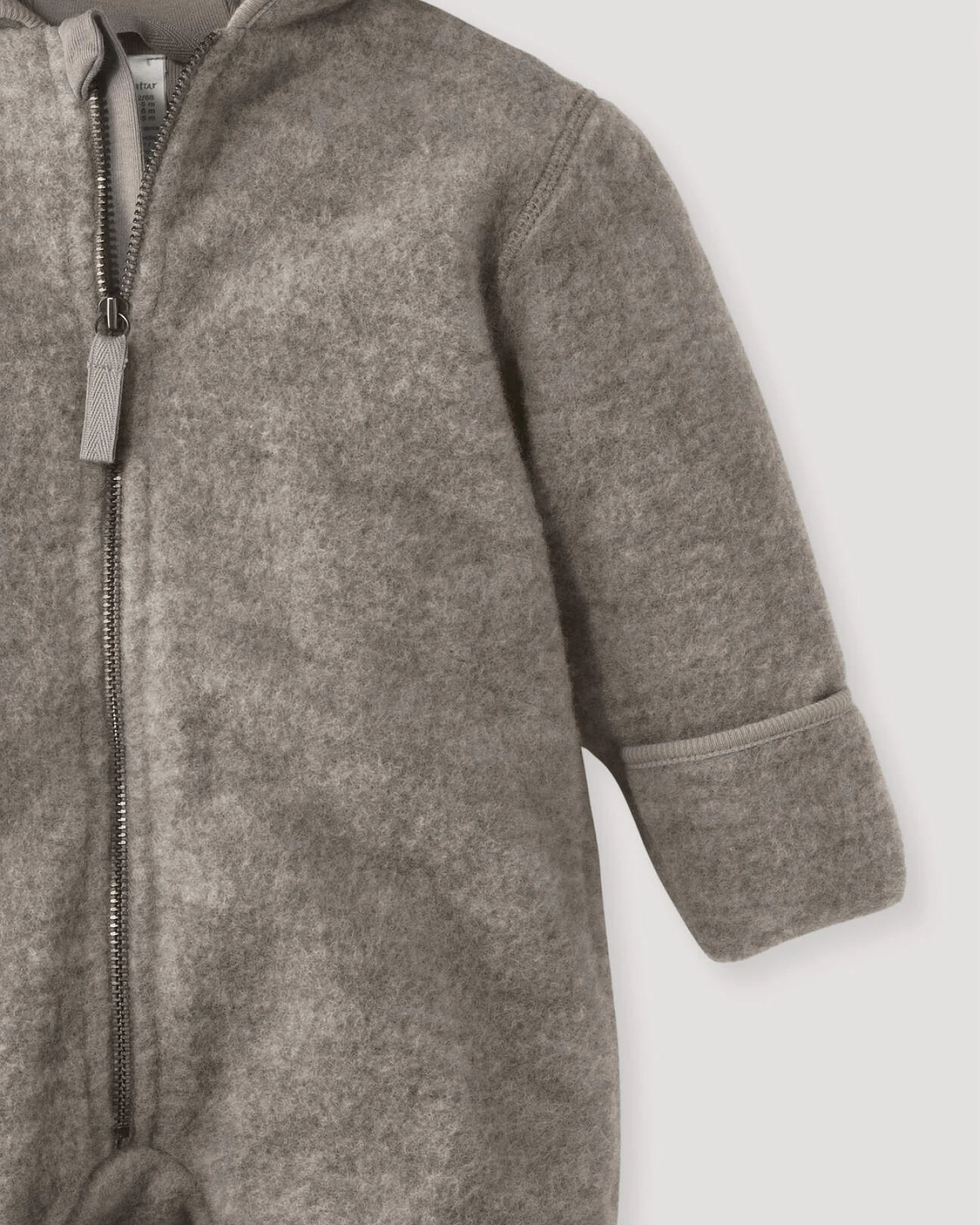 hessnatur Baby Wollfleece Overall aus Bio-Merinowolle - grau - Größe 98 – Ansicht 3