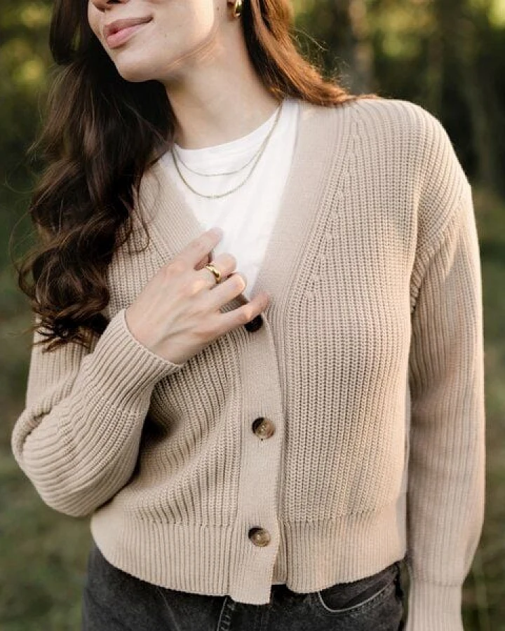 NORDLICHT Grobstrick Cardigan aus 100% Baumwolle MARLA