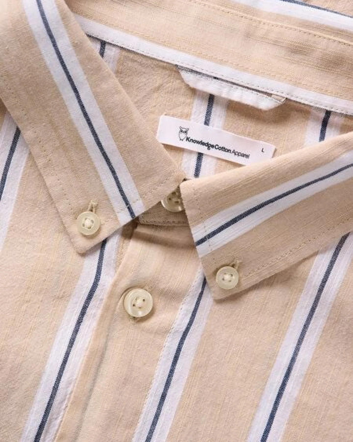 KnowledgeCotton Apparel Hemd gestreift - Relaxed fit striped cotton shirt - aus Bio-Baumwolle – Ansicht 4