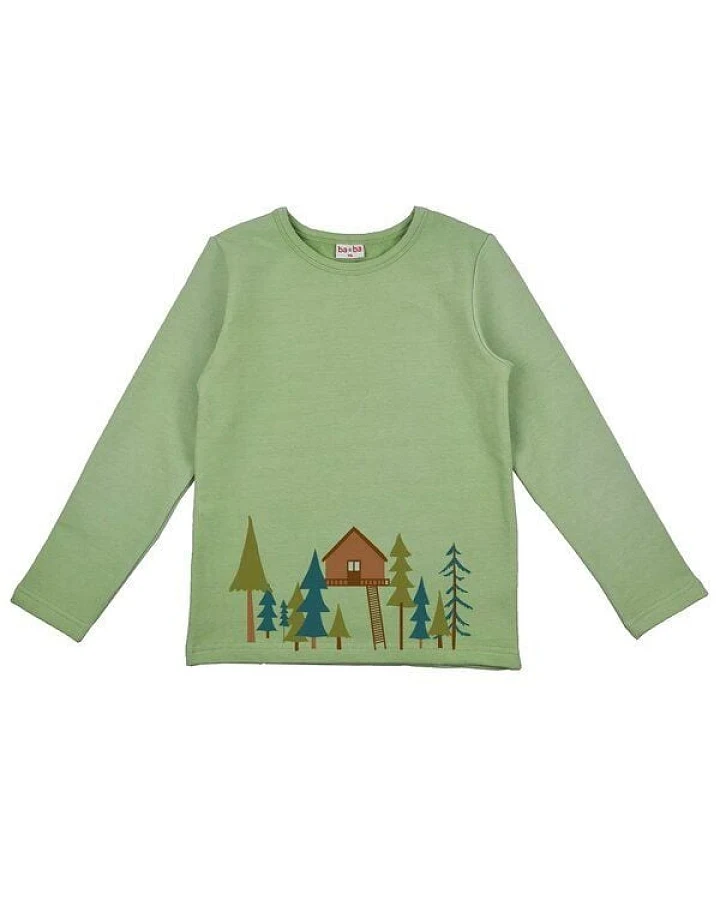 Langarmshirt mit Baumhaus von baba Kidswear, innen kuschelig angerauht