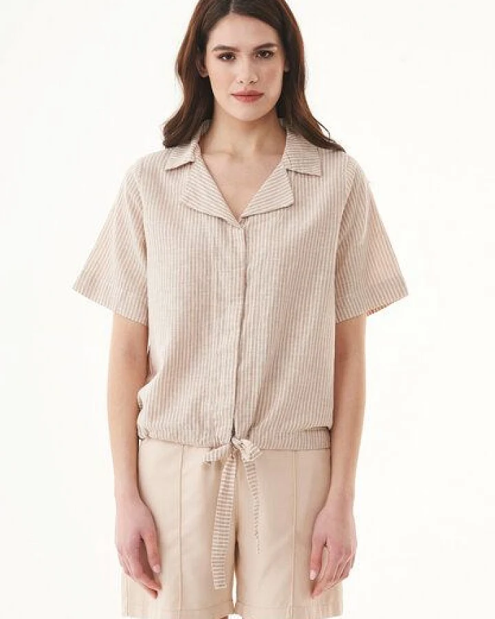 ORGANICATION Bluse aus Bio-Baumwolle und Leinen