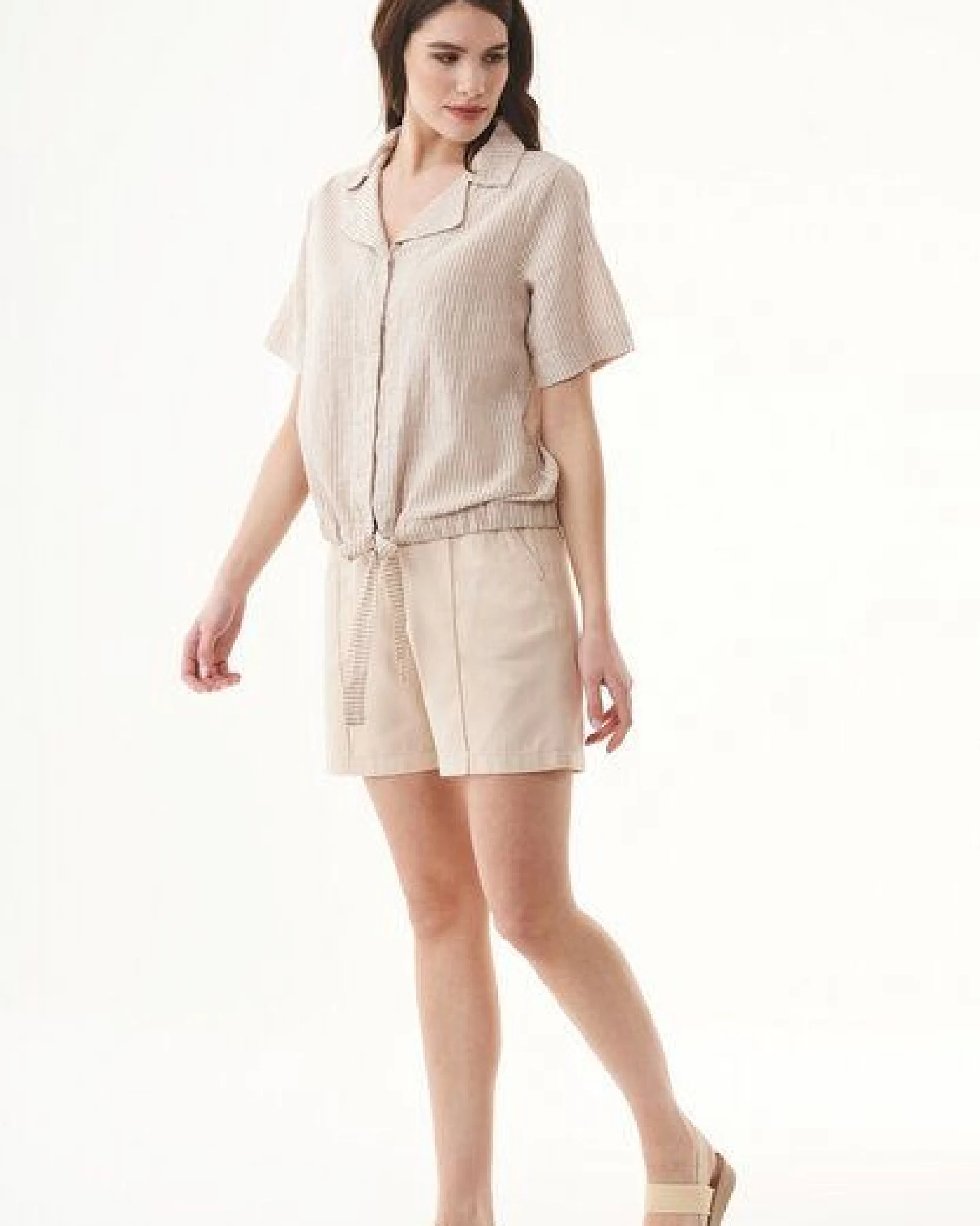 ORGANICATION Bluse aus Bio-Baumwolle und Leinen – Ansicht 2