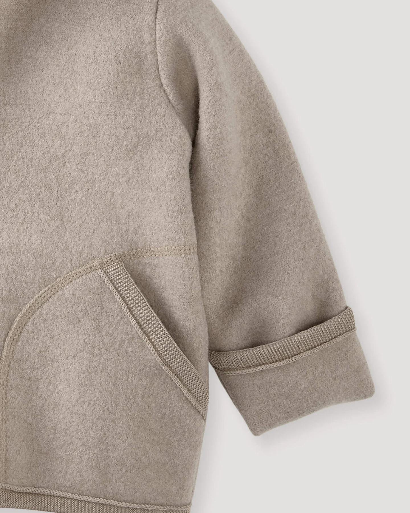 hessnatur Baby Wollwalk Jacke aus Bio-Merinowolle - beige - Größe 86/92 – Ansicht 3