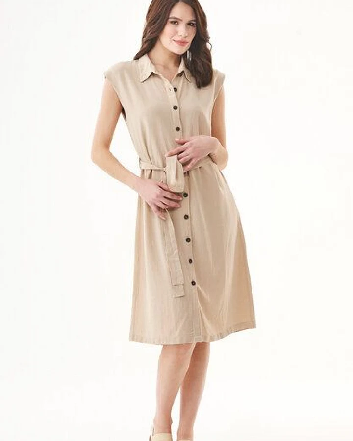 ORGANICATION Kleid aus LENZING ECOVERO und Leinen