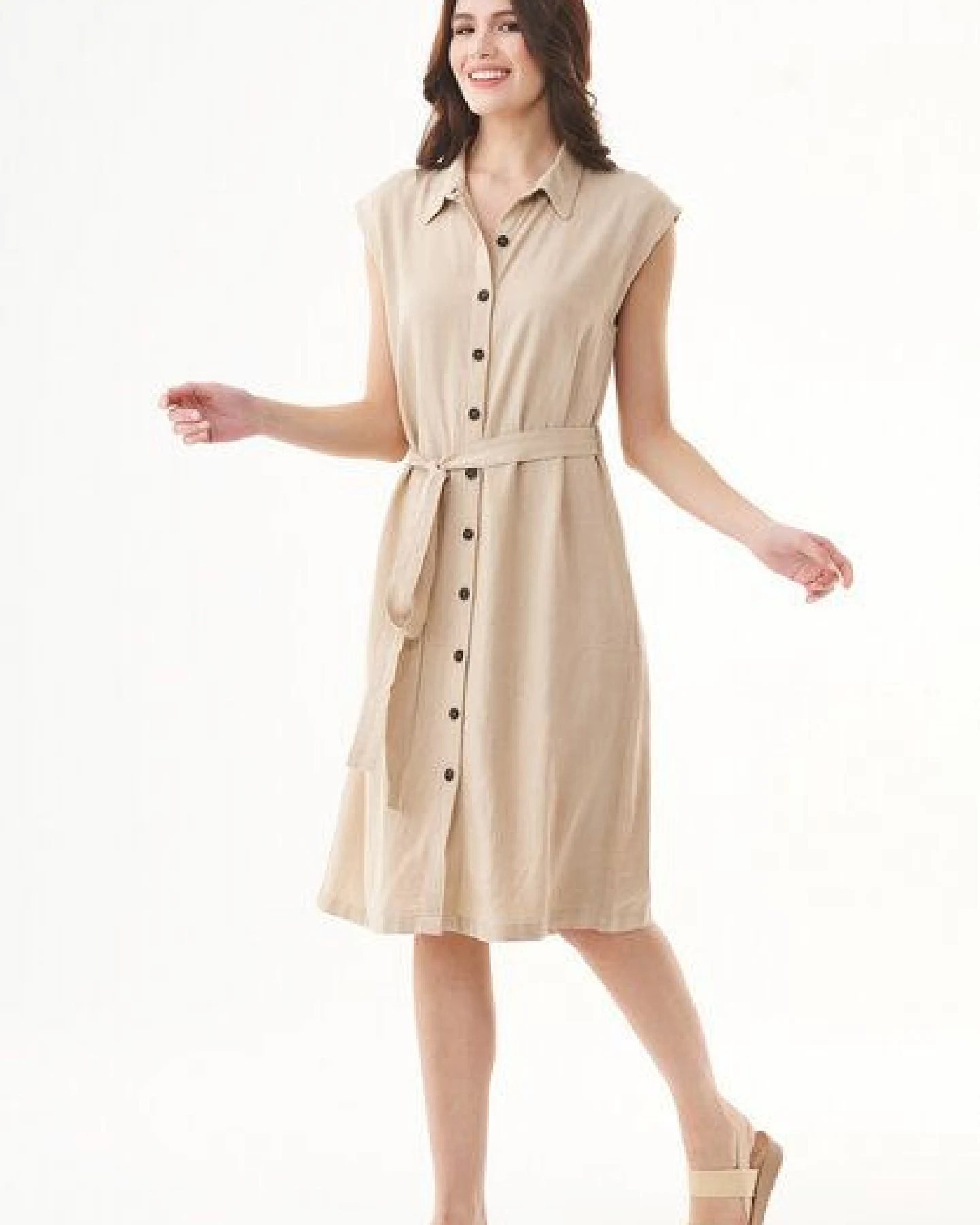 ORGANICATION Kleid aus LENZING ECOVERO und Leinen – Ansicht 2