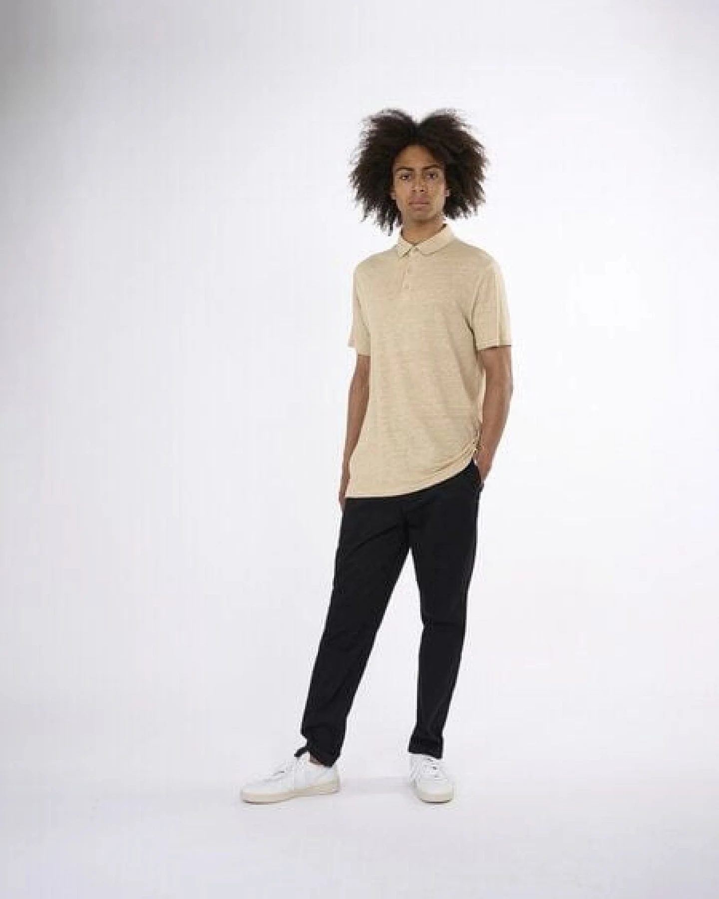 KnowledgeCotton Apparel Poloshirt - Linen polo - aus Leinen – Ansicht 3