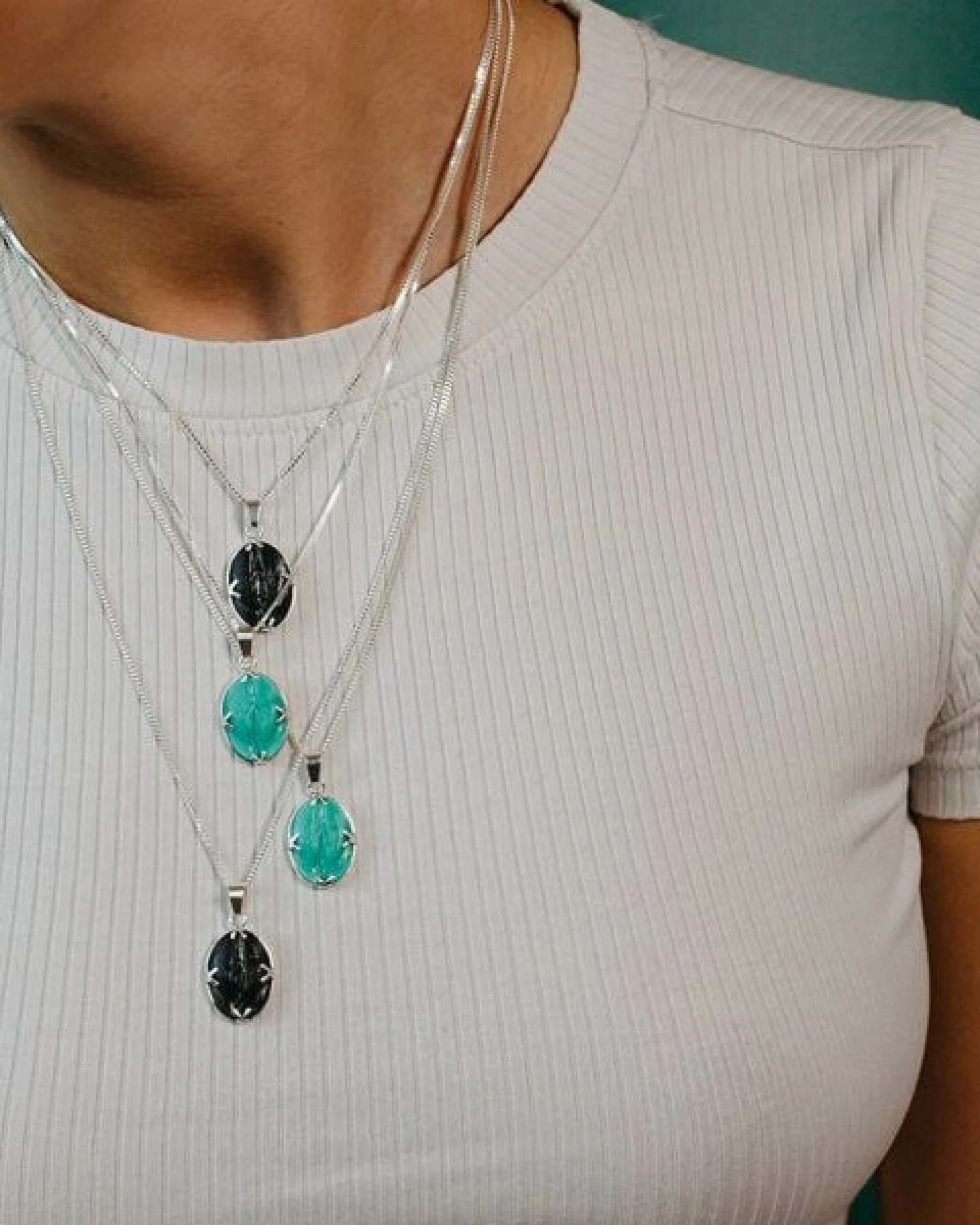 Himal Hemp VULVA GEMS Silber Halskette mit Anhänger S mit biologisch abbaubarem 3D-Druck (Schmuck) – Ansicht 2