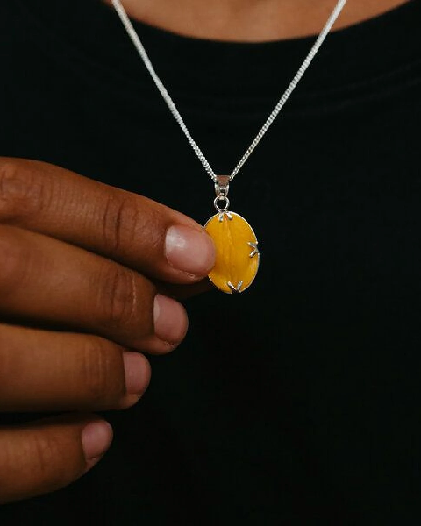 Himal Hemp VULVA GEMS Silber Halskette mit Anhänger S mit biologisch abbaubarem 3D-Druck (Schmuck) – Ansicht 3