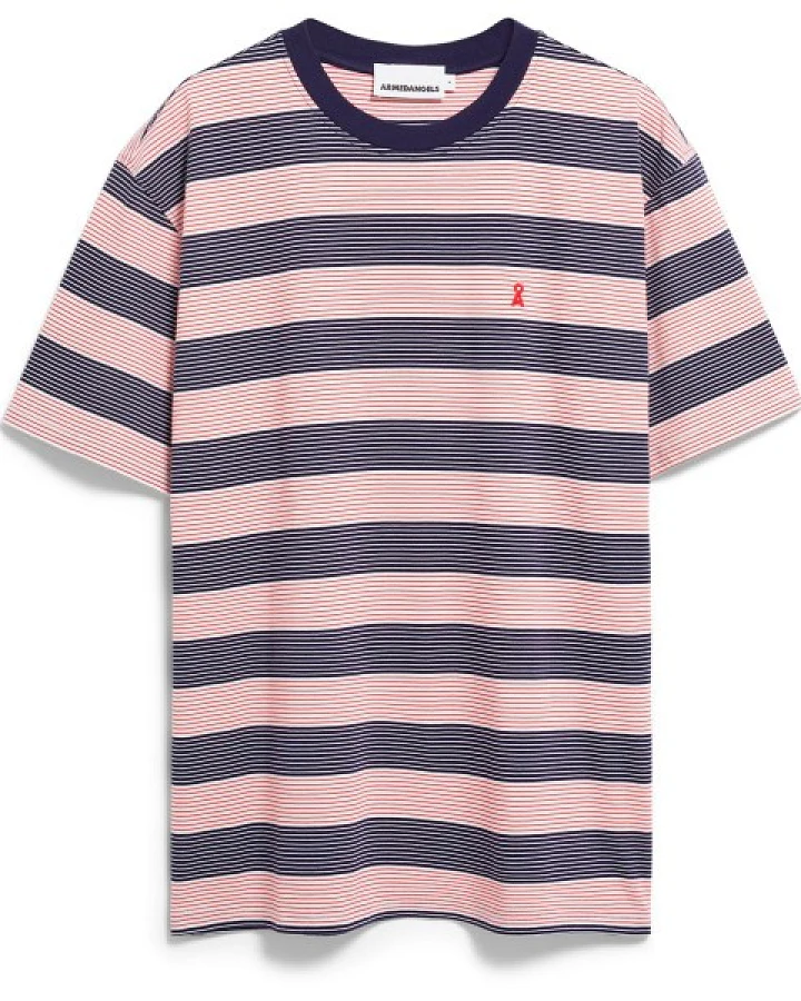 Produktseite: ARMEDANGELS - Maarkos Multi Stripes - T-Shirt Gr S rosa
