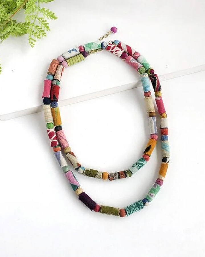 Worldfinds Kantha Dot Dash Necklace