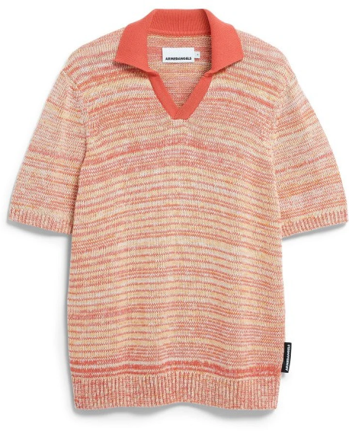ARMEDANGELS - Yarnmix Knit - Polo-Shirt Gr S rosa/beige