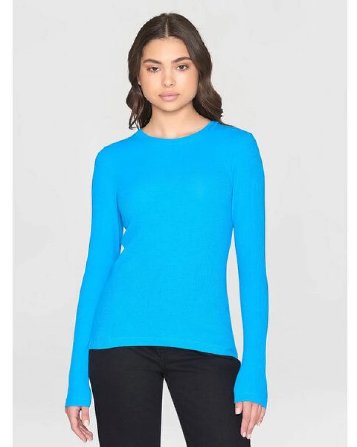 KnowledgeCotton Apparel Langarmshirt - Rib Scoop neck long sleeved - aus Bio-Baumwolle